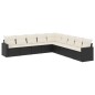 vidaXL Set de sofás de jardín 8 piezas y cojines ratán sintético negro