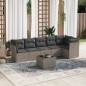 vidaXL Set de sofás de jardín 7 piezas con cojines ratán PE gris vidaXL Set de sofás de jardín 7 piezas con cojines ratán PE gris