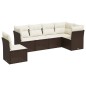 vidaXL Set sofás de jardín 6 piezas y cojines ratán sintético marrón vidaXL Set sofás de jardín 6 piezas y cojines ratán sintético marrón
