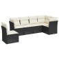 vidaXL Set de sofás de jardín 6 piezas y cojines ratán sintético negro vidaXL Set de sofás de jardín 6 piezas y cojines ratán sintético negro