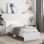vidaXL Estructura de cama con cabecero y luces LED blanco 75x190 cm vidaXL Estructura de cama con cabecero y luces LED blanco 75x190 cm