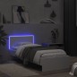 vidaXL Estructura de cama con cabecero y luces LED blanco 75x190 cm vidaXL Estructura de cama con cabecero y luces LED blanco 75x190 cm