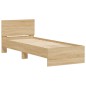 vidaXL Estructura de cama cabecero luces LED roble Sonoma 75x190 cm vidaXL Estructura de cama cabecero luces LED roble Sonoma 75x190 cm