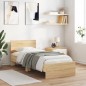 vidaXL Estructura de cama cabecero luces LED roble Sonoma 75x190 cm vidaXL Estructura de cama cabecero luces LED roble Sonoma 75x190 cm