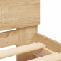 vidaXL Estructura de cama cabecero luces LED roble Sonoma 75x190 cm vidaXL Estructura de cama cabecero luces LED roble Sonoma 75x190 cm