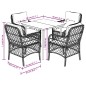 vidaXL Set comedor de jardín 5 pzas cojines ratán sintético gris claro vidaXL Set comedor de jardín 5 pzas cojines ratán sintético gris claro