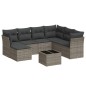 vidaXL Set de sofás de jardín 8 pzas y cojines ratán sintético gris vidaXL Set de sofás de jardín 8 pzas y cojines ratán sintético gris