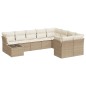 vidaXL Juego de sofás jardín con cojines beige 10 pzas ratán sintético vidaXL Juego de sofás jardín con cojines beige 10 pzas ratán sintético