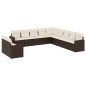 vidaXL Set de sofás de jardín 11 pzas cojines ratán sintético marrón vidaXL Set de sofás de jardín 11 pzas cojines ratán sintético marrón