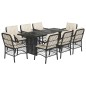 vidaXL Set de comedor de jardín 9 pzas y cojines ratán sintético negro vidaXL Set de comedor de jardín 9 pzas y cojines ratán sintético negro