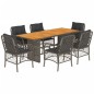 vidaXL Set comedor jardín 7 pzas y cojines ratán sintético gris vidaXL Set comedor jardín 7 pzas y cojines ratán sintético gris