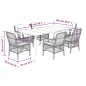 vidaXL Set comedor jardín 7 pzas y cojines ratán sintético gris claro vidaXL Set comedor jardín 7 pzas y cojines ratán sintético gris claro