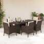 vidaXL Set comedor de jardín 7 pzas con cojines ratán sintético marrón vidaXL Set comedor de jardín 7 pzas con cojines ratán sintético marrón
