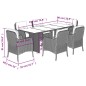 vidaXL Set de comedor de jardín 7 pzas y cojines ratán sintético negro vidaXL Set de comedor de jardín 7 pzas y cojines ratán sintético negro