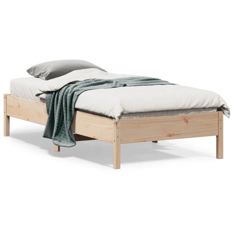 vidaXL Estructura de cama madera maciza de pino 75x190 cm vidaXL Estructura de cama madera maciza de pino 75x190 cm