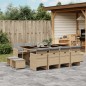 vidaXL Set comedor de jardín con cojines 13 pzas ratán sintético beige vidaXL Set comedor de jardín con cojines 13 pzas ratán sintético beige