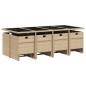 vidaXL Set comedor de jardín con cojines 13 pzas ratán sintético beige vidaXL Set comedor de jardín con cojines 13 pzas ratán sintético beige