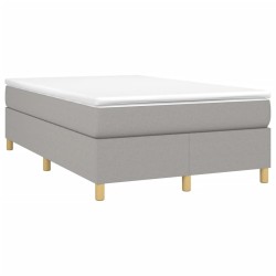vidaXL Cama box spring con colchón tela gris claro 120x190 cm