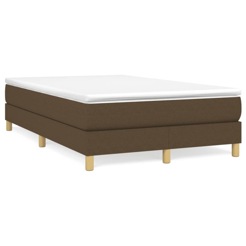 vidaXL Cama box spring con colchón tela marrón oscuro 120x190 cm vidaXL Cama box spring con colchón tela marrón oscuro 120x190 cm
