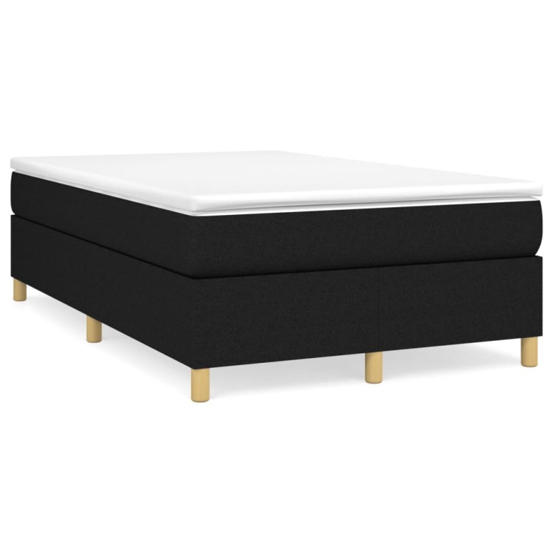vidaXL Cama box spring con colchón tela negro 120x190 cm