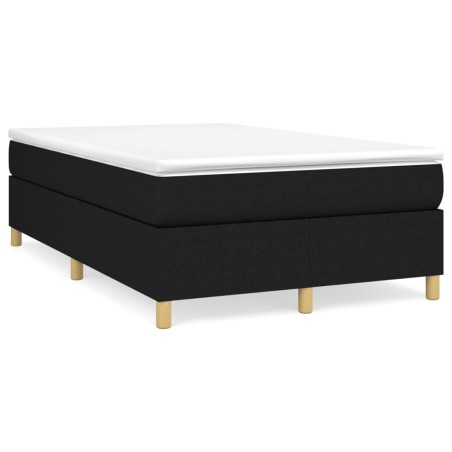 vidaXL Cama box spring con colchón tela negro 120x190 cm