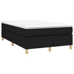 vidaXL Cama box spring con colchón tela negro 120x190 cm