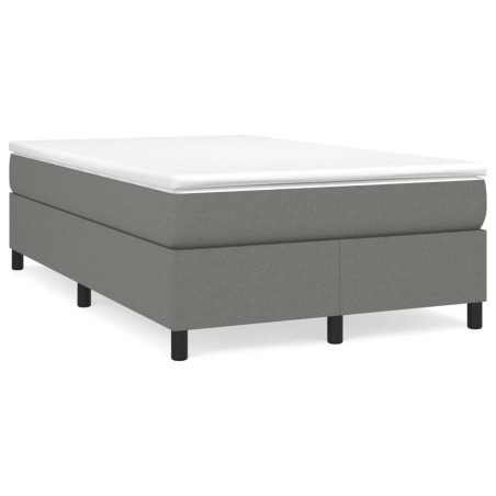 vidaXL Cama box spring con colchón tela gris oscuro 120x190 cm