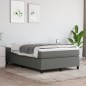 vidaXL Cama box spring con colchón tela gris oscuro 120x190 cm