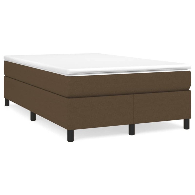 vidaXL Cama box spring con colchón tela marrón oscuro 120x190 cm vidaXL Cama box spring con colchón tela marrón oscuro 120x190 cm