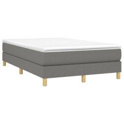 vidaXL Cama box spring con colchón tela gris oscuro 120x190 cm