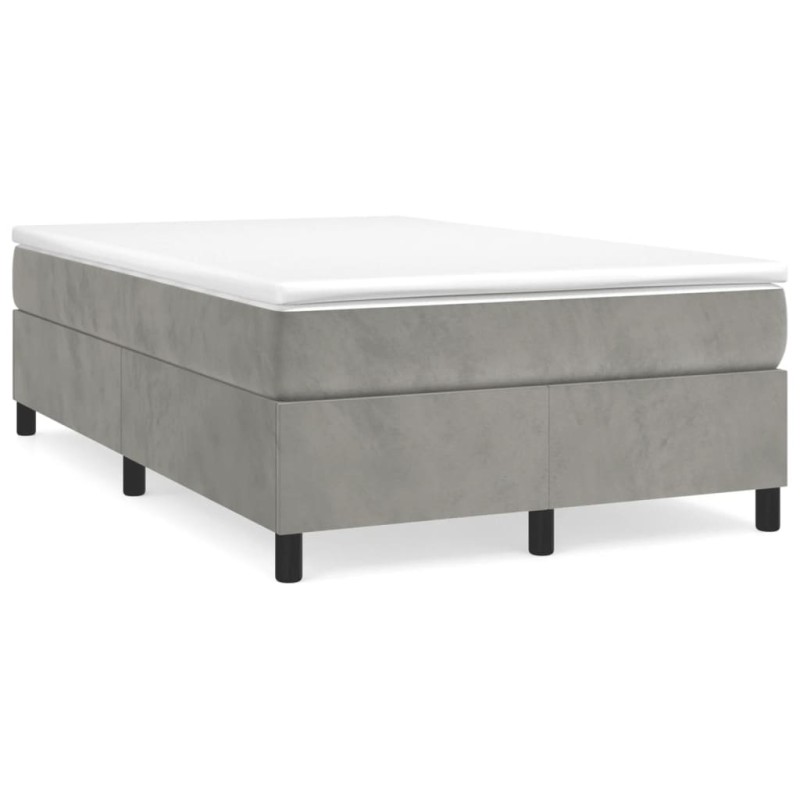 vidaXL Cama box spring con colchón terciopelo gris claro 120x190 cm vidaXL Cama box spring con colchón terciopelo gris claro 120x190 cm