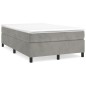 vidaXL Cama box spring con colchón terciopelo gris claro 120x190 cm vidaXL Cama box spring con colchón terciopelo gris claro 120x190 cm
