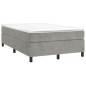 vidaXL Cama box spring con colchón terciopelo gris claro 120x190 cm vidaXL Cama box spring con colchón terciopelo gris claro 120x190 cm