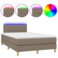 vidaXL Cama box spring con colchón y LED tela gris taupe 120x190 cm vidaXL Cama box spring con colchón y LED tela gris taupe 120x190 cm