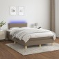 vidaXL Cama box spring con colchón y LED tela gris taupe 120x190 cm vidaXL Cama box spring con colchón y LED tela gris taupe 120x190 cm