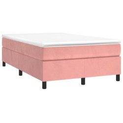 vidaXL Cama box spring con colchón terciopelo rosa 120x190 cm
