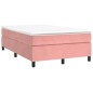 vidaXL Cama box spring con colchón terciopelo rosa 120x190 cm vidaXL Cama box spring con colchón terciopelo rosa 120x190 cm