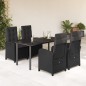 vidaXL Set de muebles jardín 5 pzas con cojines ratán sintético negro vidaXL Set de muebles jardín 5 pzas con cojines ratán sintético negro