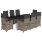 vidaXL Set comedor jardín 9 pzas y cojines ratán sintético gris vidaXL Set comedor jardín 9 pzas y cojines ratán sintético gris
