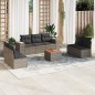 vidaXL Set de sofás de jardín 8 pzas y cojines ratán sintético gris vidaXL Set de sofás de jardín 8 pzas y cojines ratán sintético gris