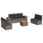 vidaXL Set de sofás de jardín 8 pzas y cojines ratán sintético gris vidaXL Set de sofás de jardín 8 pzas y cojines ratán sintético gris