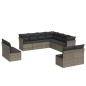 vidaXL Set de sofás de jardín 11 pzas y cojines ratán sintético gris vidaXL Set de sofás de jardín 11 pzas y cojines ratán sintético gris