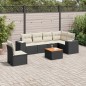 vidaXL Set de comedor de jardín 7 pzas y cojines ratán sintético negro vidaXL Set de comedor de jardín 7 pzas y cojines ratán sintético negro