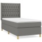 vidaXL Cama box spring con colchón tela gris oscuro 90x190 cm vidaXL Cama box spring con colchón tela gris oscuro 90x190 cm