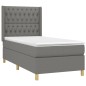 vidaXL Cama box spring con colchón tela gris oscuro 90x190 cm vidaXL Cama box spring con colchón tela gris oscuro 90x190 cm