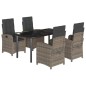 vidaXL Set comedor de jardín 5 piezas con cojines ratán sintético gris