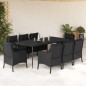 vidaXL Set de comedor de jardín 9 pzas y cojines ratán sintético negro vidaXL Set de comedor de jardín 9 pzas y cojines ratán sintético negro