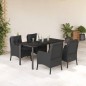 vidaXL Set de muebles jardín 5 pzas con cojines ratán sintético negro