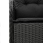 vidaXL Set de muebles jardín 5 pzas con cojines ratán sintético negro
