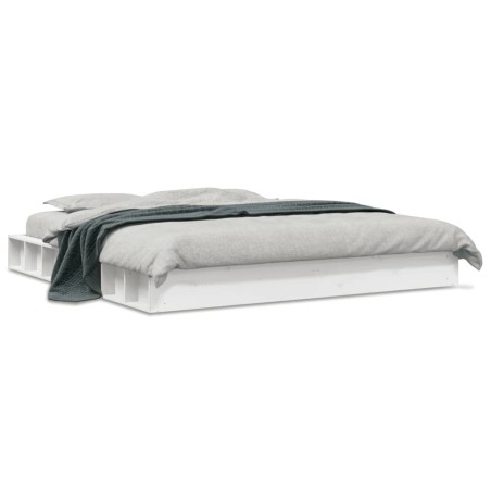 vidaXL Estructura de cama de madera maciza de pino blanco 200x200 cm